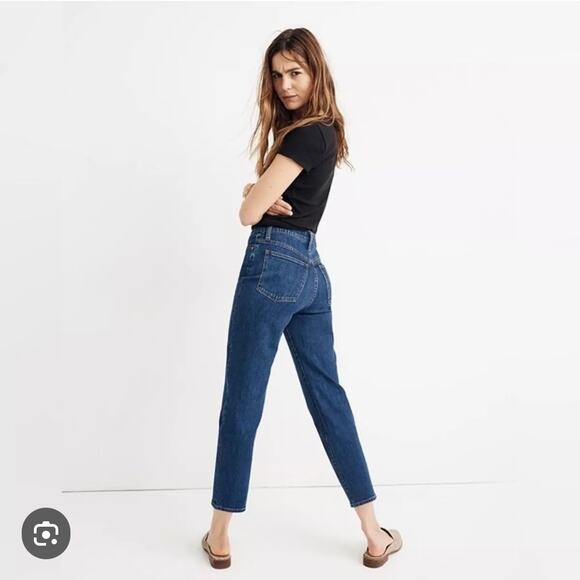 Madewell Denim - Madewell High Rise Tapered Crop Dark Wash Jeans